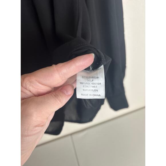 Black Blouse with High Lace Neckline Jodifl Size Small - Picture 5 of 7